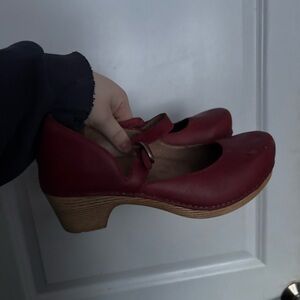 Dansko Burgundy Leather Clogs